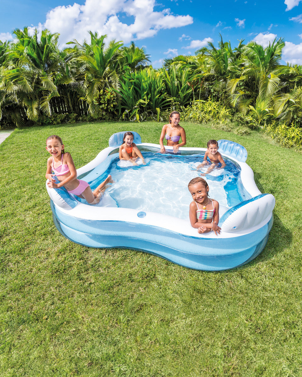 INTEX 90"x90"x26" SWIM CENTER FAMILY LOUNGE POOL W/SEATS