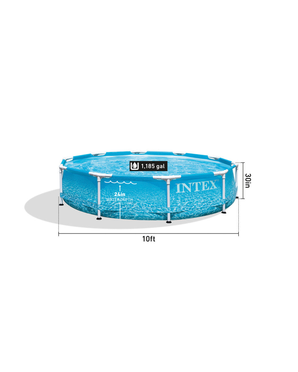 INTEX 10'X30" BEACHSIDE METAL FRAME POOL SET W/FILTER PUMP