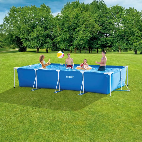 Intex Metal Frame Pool Approx 15 x 7.3 x 33in Ft Pool with Upgraded 1500gph Pump Free adapter with Purchase