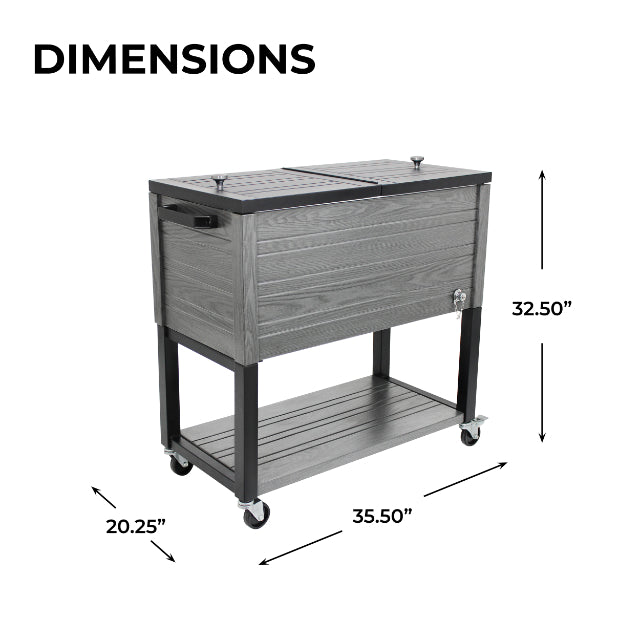 PERMASTEEL 80QT RUSTIC WOOD GRAIN COOLER