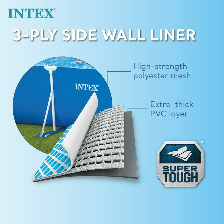 Intex Metal Frame Pool Approx 15 x 7.3 x 33in Ft Pool with Upgraded 1500gph Pump Free adapter with Purchase
